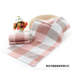 智陽良品 四層紗布面巾，純棉格子設計柔軟親膚