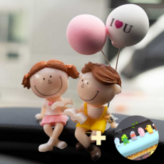 라스무스 차량용 피규어, 07 풍선 독서커플, 1세트