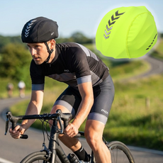 네온 방풍 헬멧 커버 바람막이 신축성 방한 방수 헬멧 커버 스포츠 라이딩 자전거 장비 레저 야간 안전 반사