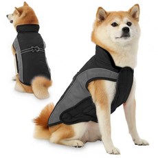 강아지 코트 방수 옷 따뜻한 플리스 안감 반사 기능이 있는 겨울 방풍 개 재킷 소형 중형 대형 반려동물용 반려동물 조끼 - 1개, 미디엄 그레이