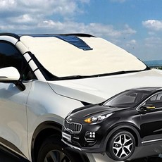 올뉴스포티지 앞유리커버 햇빛차단 성에방지 성에방지커버 햇빛가리개 앞유리커버 자동차커버 자동차앞창가리개 덮개 차량앞유리커버 방수 눈보호 사계절 미세먼지 꽃가루+셀러팩토리Shop, SUV–베이지