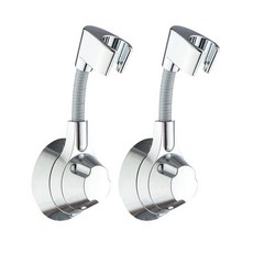 WIDE VIEW 萬向調節免打孔蓮蓬頭支架二入組(花灑支架 蓮蓬頭墻座 免打孔支架 蓮蓬頭掛架)