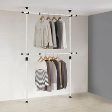 왕자행거 2단 조절 38mm 튼튼한 기둥 행거, 아이보리