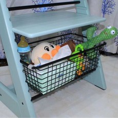 스토케 트립트랩 수납 바구니 철제 호환 정리 보관용, 의자 철제 보관 바구니 - 블랙, 1개