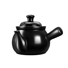 도자기약탕기 약재실 탕전용품 달인 전통 뚝배기 중탕 블랙 2.1L, 두꺼운 2.6L