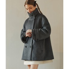 제로스트릿 ZEROSTREET 울 더블 하프 코트 / 차콜