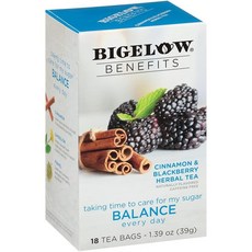 Bigelow 베네핏 숙면 캐모마일 라벤더 허브차 카페인프리 18개입 6개 팩 총 108개 티백 262204, 시나몬, 30g