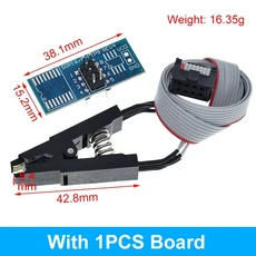 CH341 프로그래머 어댑터 SOIC8 클립케이블 포함 1.8V EEPROM 플래시 BIOS USB ZIF, 06 With 1pcs Board, 01 China Mainland