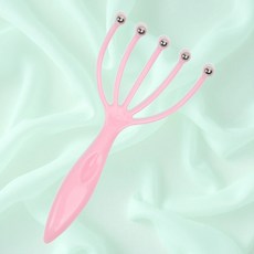머리마사지기 휴대용 두피관리기 목 셀프 마사지기, 핑크