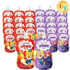 hy 뽀로로 뽀짝뽀짝 유기농주스 2가지맛 100ml(사과오렌지15+포도사과15) 총30입, 30개, 100ml