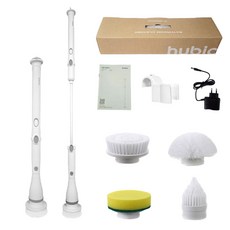 휴빅 무선 전동 욕실 청소기 화장실 바닥 타일 변기 청소솔 물때제거 분당500스핀, 화이트, HB-2142BW