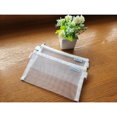 금슬 1+1 깔끔 메쉬 필통, 화이트+화이트, 2개