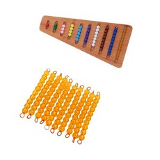 STK 몬테소리 장난감 수학 자료 1-10 비드 바 (트레이 + 10 개) 10 비드 바, 1개
