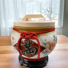 新上架 限量款 財神爺的寶庫！ ‍ ‍ 鶯歌手拉胚 陶瓷米甕 財源財庫滿滿 還在用塑膠袋裝米嗎！, 1個, 手工彩繪 花開富貴 10斤米甕一入