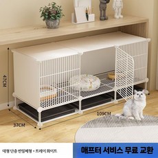 대형 토끼장 특대형 사육장 집 실내 철장 분뇨방지 토끼집 케이지, L. 신형 반폐쇄형 3열 1층 1열+트레이, 1