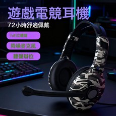 新款頭戴式耳機迷彩塗裝UV印刷通話降噪電競遊戲有線電腦耳機廠家, 154, 800迷彩3.5mm接口