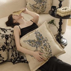 2025年新款全棉紗布抱枕靠枕 可拆洗腰枕 純棉方枕套, 落雁,45*45cm/只（含芯）