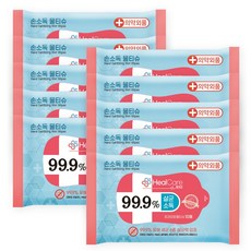 소확행몰 헬케어 프리미엄 손소독티슈 휴대용 소독용 물티슈 10매 10개