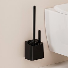 락톡마켓 무타공 벽걸이형 변기솔 청소솔 다용도 부착식 욕실 변기 브러쉬 세트, 블랙 1p