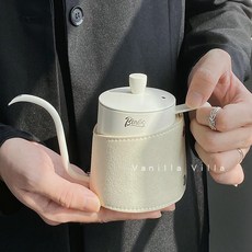 캠핑 커피 드립 주전자 휴대용 드립세트 핸드드립세트 포트, 베이지 커피 컬러, 1개, 1L