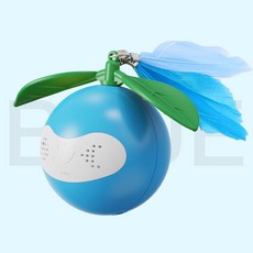 智能激光逗貓球 自動運轉逗貓棒 貓咪獨處自嗨解悶多功能寵物玩具, 1個, 無激光逗貓球-藍色, 如圖