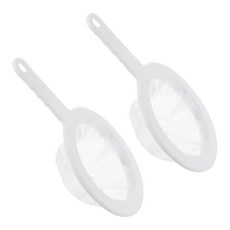 패티킬 9 x6 식품 필터 스트레이너 200 메쉬 주방 2팩 주스 커피 두유용 손잡이가 달린 미세 체 흰색, 200 Mesh