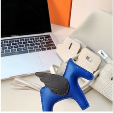 오렌지 백참가죽 백참 양가죽 가방참 태슬 1 드림퍼플 검은색 키홀더 말, 1개, T. 프렌치 블루블랙초크 화이트