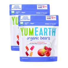 야미얼스 유기농 베어스 젤리 (X) -오가닉 비건 4가지과일맛, 19.8g, 망고 + 복숭아 + 체리 + 딸기 혼합맛, 2개