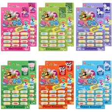 스펀지 캡슐/물놀이 목욕놀이 농장 인어 유니콘 야생 바다 동물 공룡 알약, 12개