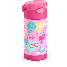 Barbie 兒童吸管保溫瓶 可愛卡通圖案 安全材質 方便攜帶, Pink, 1個, 355ml