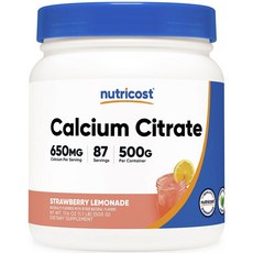 nutricost 檸檬酸鈣粉 草莓檸檬汁風味, 1個, 500克
