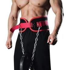 마누클리어 퀵 락킹 딥 벨트 역도 남성용 벨트 체인 40인치 포함 헤비 듀티 디핑 파워, Passionate Red, Passionate Red