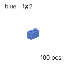 DIY 100 높은 벽돌 1x2 입자 빌딩 블록 액세서리 호환 가능, 04 blue 100pcs