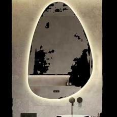 욕실 거울 드레싱 불규칙 물방울 비정형 카페 펜션, 1. 터치스위치+디밍 50x75cm