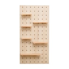 AOTTO 北歐風DIY掛勾洞洞板-特大(洞洞板 掛勾), 原木色, 1層