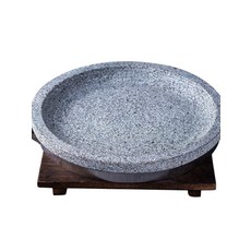 구이용 삽겸살 맥반석 미니 곱돌판 돌판 원형 업소용 22cm돌솥, 26cm 심화 돌 냄비, 1개