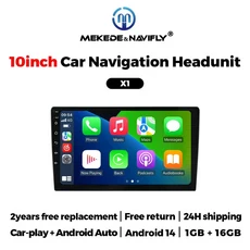 NaviFly 범용 자동차 라디오 안드로이드 13 카플레이 GPS BT 멀티미디어 스마트 카 시스템 9/10 인치, 01 10 inch X1