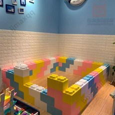 epp泡沫磚頭軟體積木，家用組合城堡，商場兒童遊樂園超大號拼裝圍欄, 雙孔灰色1個