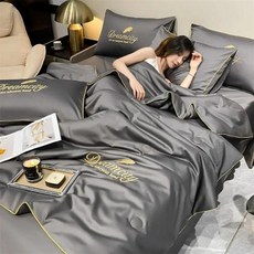 차렵 봄 여름용 시원한 실크 이불 통기성 퀸 에어컨 담요 더블 침대 침구 베개 시트