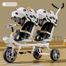 쌍둥이 자전거 유모카 바람막이 연년생 접이식 푸시카, 카우리클라이닝앞뒤조절음악등좌석, 1개