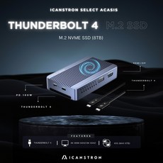 ICANSTRON Thunderbolt 4 M.2 NVMe SSD 外接盒 40Gbps, 1個, DP*2