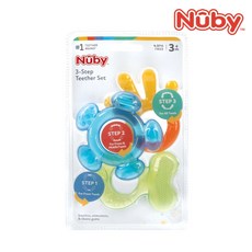 桃園小太陽 Nuby 固齒器三階段組 固齒器 矽膠固齒器, 藍綠, 1個