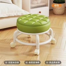 透明靠背滑輪矮凳 靜音萬向輪 高密度海綿坐墊, 1個, 綠色 加厚坐墊-PU防水皮 ,高品質 陞級加厚坐墊 質保三年, N/A
