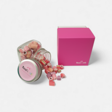 나나니스캔디 화이트데이 기프트세트 90g 유리병 - 후르츠믹스 핑크케이스 수제사탕, 1개