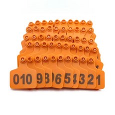 축산용품 송아지 이표 축산용 소 장착기 귀표 오렌지 100세트, 오렌지 50세트