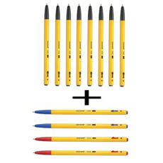 모나미 153 스틱 유성볼펜 1.0mm x 12p, 흑8p+청2p+적2p, 1세트