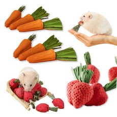 햄찌무드 햄스터 이갈이 간식 동결건조 과일 당근 7P + 딸기 7P, 1개