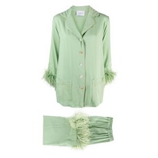 슬리퍼 파티 페더 장식 파자마 세트