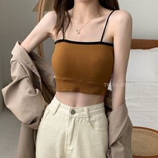 TRUDA GIRL 杜達女孩 Q彈螺紋棉滾邊含胸墊細肩帶小可愛