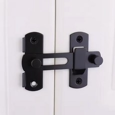 스텐레스 슬라이딩 도어락 B타입 블랙 잠금장치 문 창고 여닫이문 미닫이문 걸고리, 1개